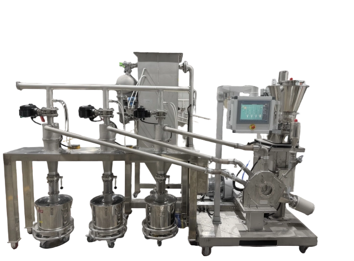 Experimental Case: Silicon Nitride Air Classification on FJ Classifier — D100 from 8 to 5.6 µm