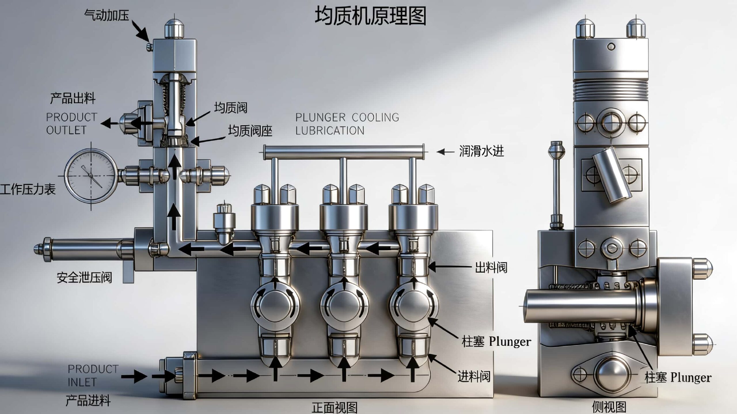 SW series high-pressure valve gap and internal flow path detail